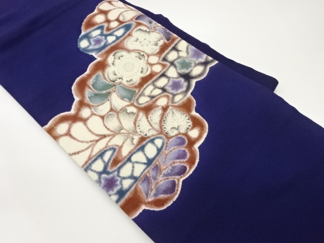 縮緬地雲に辻ヶ花・変わりヱ霞模様名古屋帯